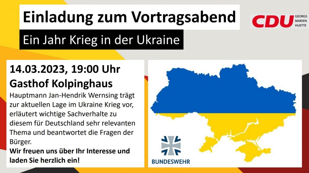 Einladung zum Vortragsabend – Ein Jahr Krieg in der Ukraine