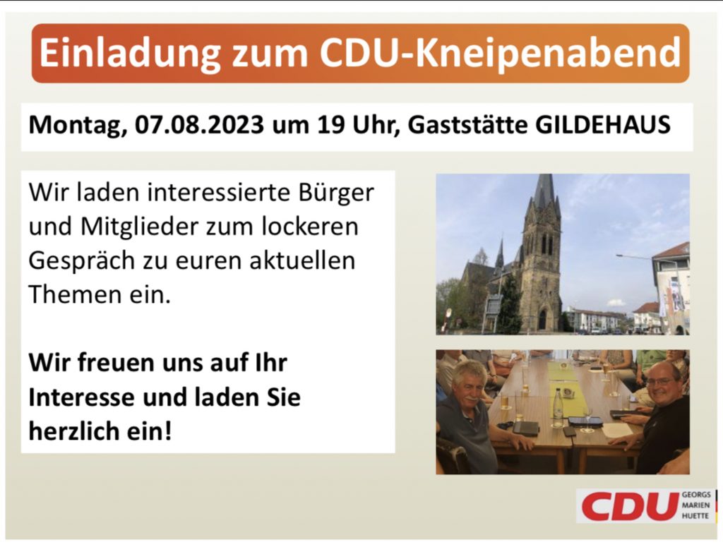 Einladung zum CDU-Kneipenabend